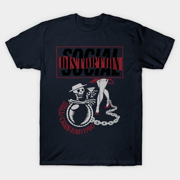 Social Distortion Ball And Chain T-Shirt by dive such